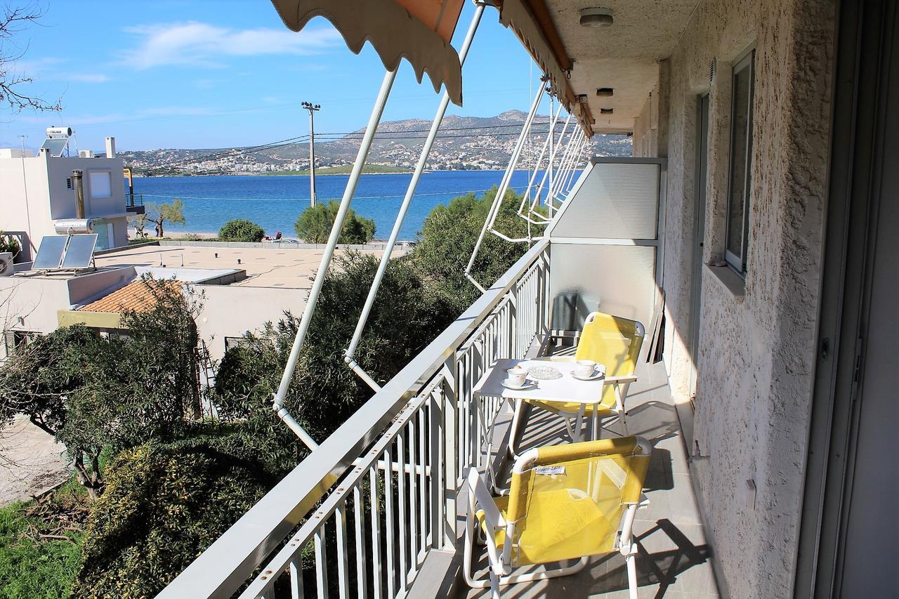 Apartment Sea View In Front Of The Beach Of Agia Marina Pórto Ráfti Kültér fotó
